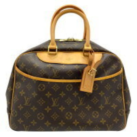 Louis Vuitton Bag Boston Deauville Leather Canvas Brown Monogram - Picture 1 of 9